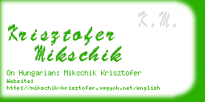 krisztofer mikschik business card